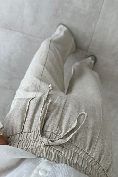 My Blog Barva kamene 100% plátěné kalhoty Palazzo 3455