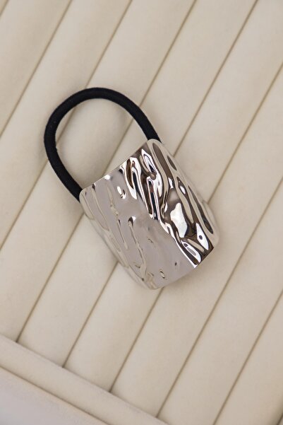 Sacha Accessories Bombed Wave Silver Elastic Buckle