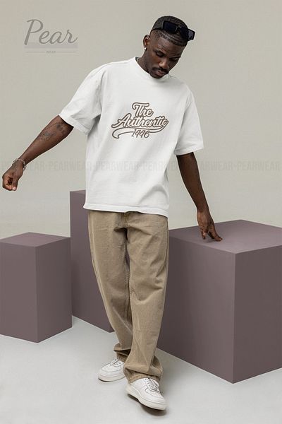 Pear Wear Αυθεντικό μπλουζάκι Unisex με στάμπα Oversize