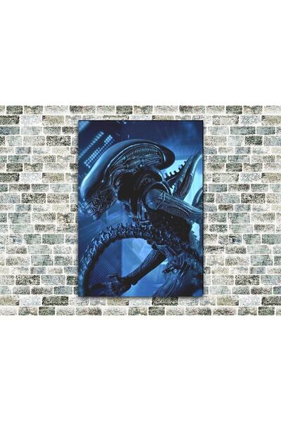 icase Creatură Extraterestră Tablou din Lemn Dimensiune Mare