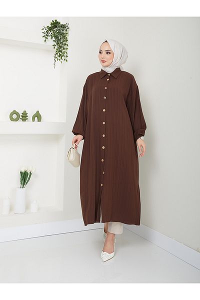 VOLT CLOTHİNG Maxi-Tunika aus Viskose mit Schlitz für Damen