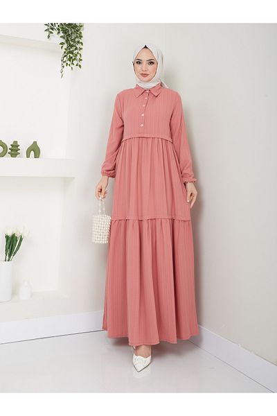VOLT CLOTHİNG Γυναικείο Φόρεμα Hijab γιακά γιακά από ύφασμα βισκόζης