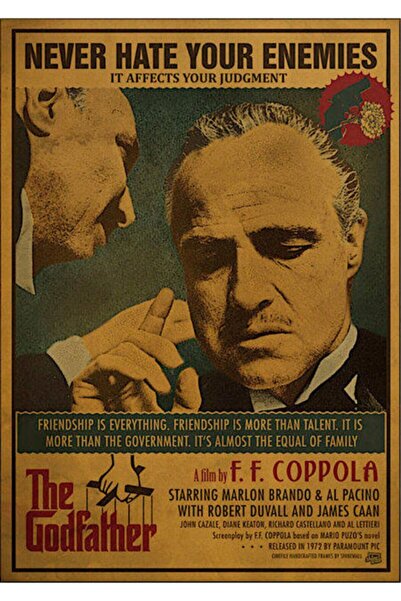 icase Ο Νονός Ι Μπάμπα Μάρλον Μπράντο Αλμ Πατσίνο Ξύλινος Πίνακας