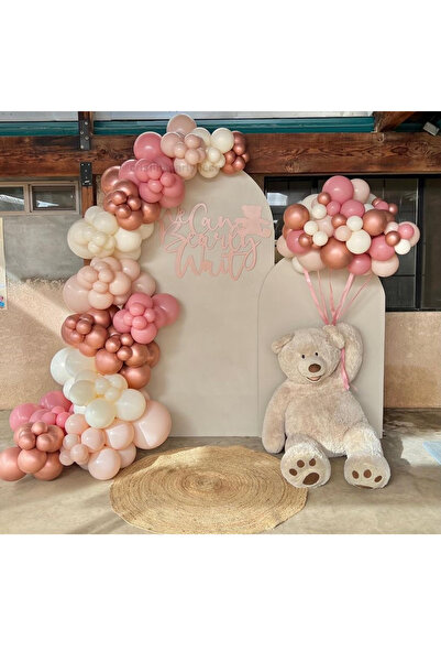 Çemrek Süs Parti Glinasti roze rumenilo bakar hrom balon lanac set od 100 komada