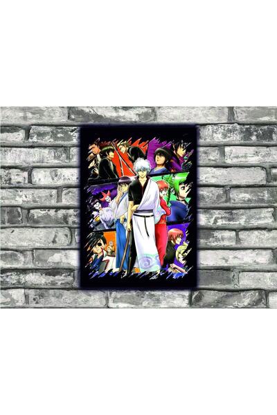 icase Ξύλινος πίνακας ζωγραφικής Gintama Anime A3