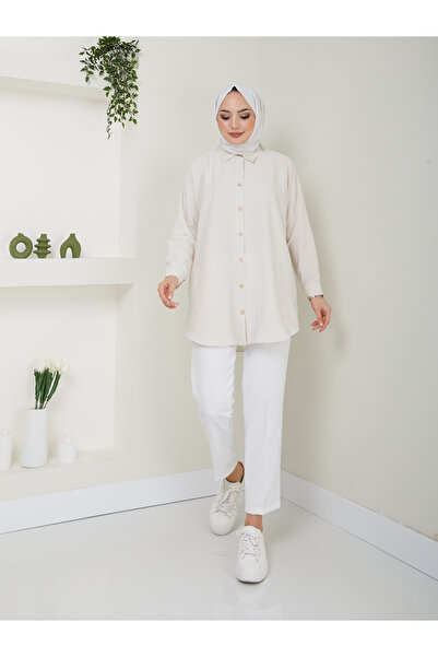 VOLT CLOTHİNG Dámská pruhovaná hidžábová košile