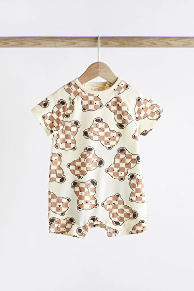 Next Baby 100% Organic Cotton Sage Green Bear Patterned 2-Piece Sleeping Bag Romper Set ALY01144