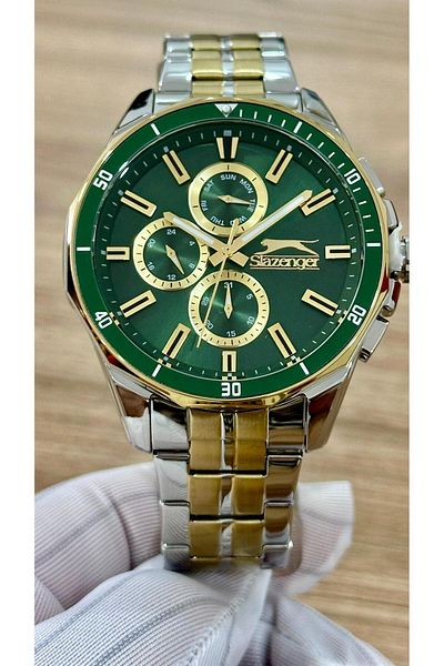 Slazenger Brand Month-Day Calendar Original 5 ATM Waterproof Men Wristwatch