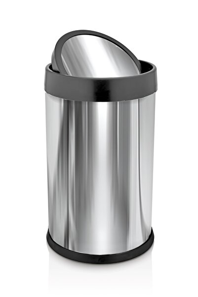 Palex 16 Lt Trash Can with Chrome Practical Lid Beige, Stylish and Convenient Cleaning Product