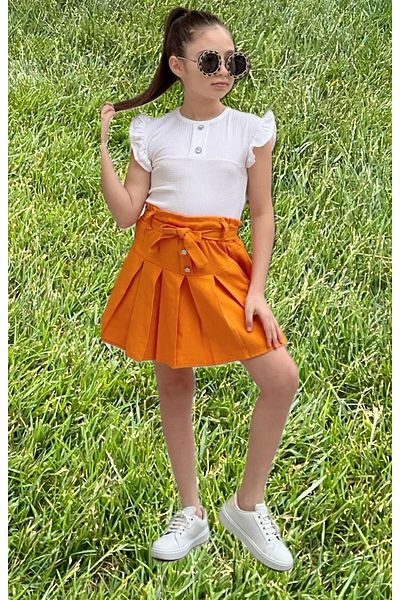 Calisa Girls' Festive Skirt Blouse Set