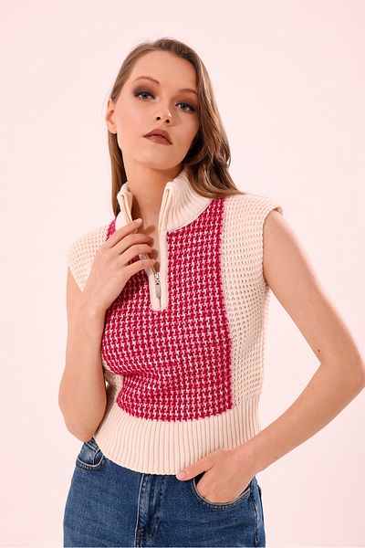 Cloudy Kids Turtleneck Zippered Women's Sweater