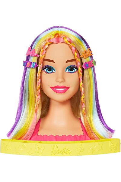 Barbie Gökkuşağı Saçlı Büstü ve Aksesuarları