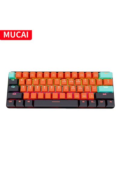 MUCAI MKA610 USB Mini Mechanical Gaming Wired Keyboard Red Switch 61 Key Gamer for Computer PC La...