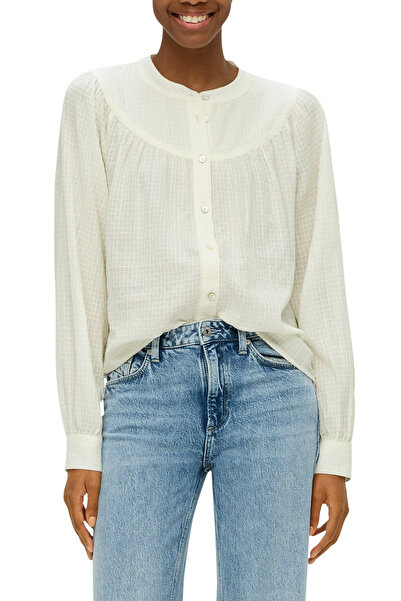 QS by s.Oliver Bluse mit Dobby-Struktur