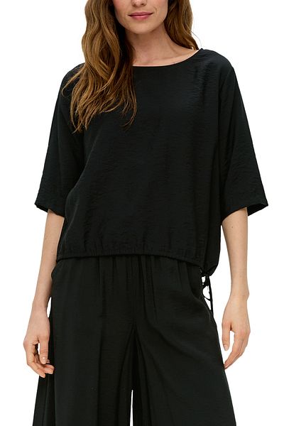 s.Oliver Blusenshirt, O-Shape, Saum mit Gummizug, Rundhalsausschnitt