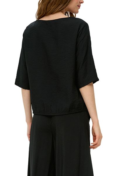 s.Oliver Blusenshirt, O-Shape, Saum mit Gummizug, Rundhalsausschnitt