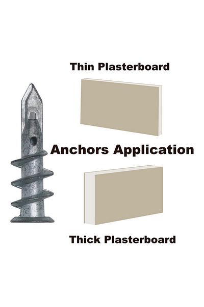 T.K.EXCELLENT Hollw Wall Plasterboard Anchor Zinc Alloy Drywall Self-drilling  Anchors E8/13*41mm #8*1-1/4 Tapp...