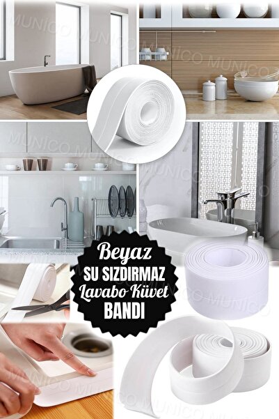 Munico 3.2 Mt Mutfak Banyo Küvet Köşe Sızdırmaz Bant Su Geçirmez Kalıp Geçirm...