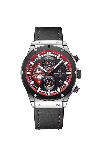 Naviforce 2050 Model Function Men's Leather Cord Wristwatch