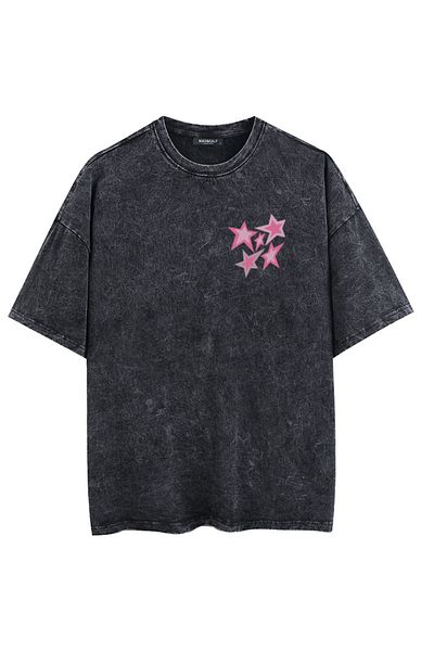 Mad&Calf Unisex Washable True Blue Moment εμπριμέ μπλουζάκι Oversize