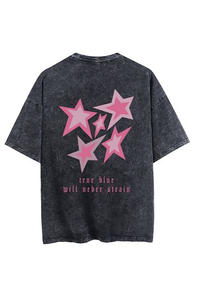 Mad&Calf Unisex Washable True Blue Moment εμπριμέ μπλουζάκι Oversize