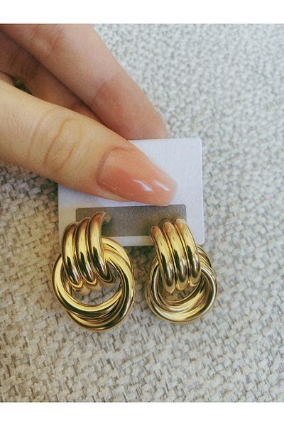 bellss accessory Three Pipe Appearance Knot Earrings