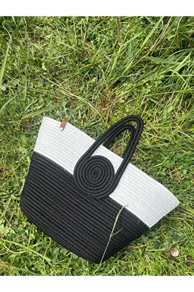 MaVaux Mini Vanilla Handmade Straw-Looking Jute Beach Bag