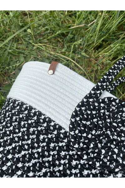 MaVaux Μίνι Βανίλια Χειροποίητη Ψάθινη τσάντα παραλίας από γιούτα