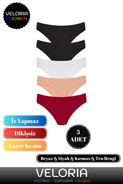 Veloria سراويل داخلية نسائية مرنة بدون خياطة من سلسلة Premium Series مقطوعة ب...