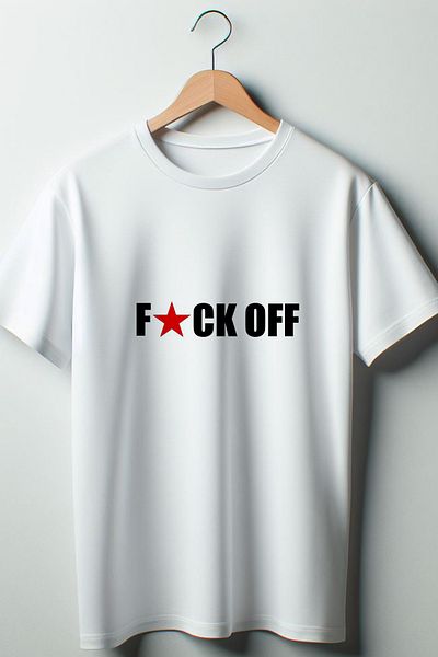 Vordevia Λευκό μπλουζάκι με στάμπα F*ck Off Oversize Wide Fit Unisex Crew Neck