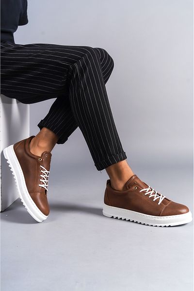BZ Moda Мъжки класически ежедневни обувки с връзки и ортопедична подметка B152 BT, кафяви