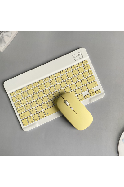 Genel Markalar Tüm Cihazlara Uyumlu Akıllı Taşınabilir Şarj Edilebilir Kablosuz Bluetooth Klavye ve Mause Seti