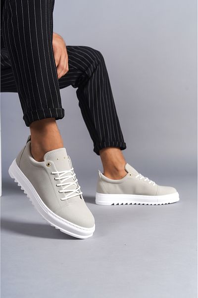 BZ Moda B152 BT Laced Orthopedic Sole Suede Ανδρικά Κλασικά Casual Παπούτσια Γκρι