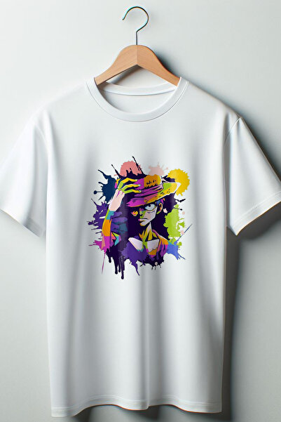 Vordevia One Piece Štampano Oversize kroj široka unisex okrugla kragna bela m...