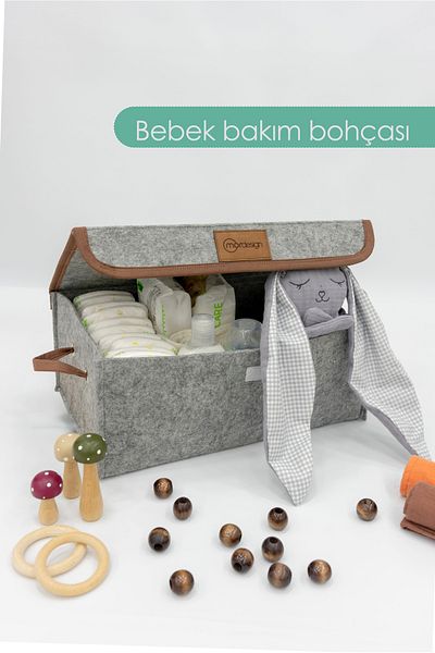 mordesign Felt Organizer with Lid for Newborn - In-Cabinet Laundry/Toy Organizer