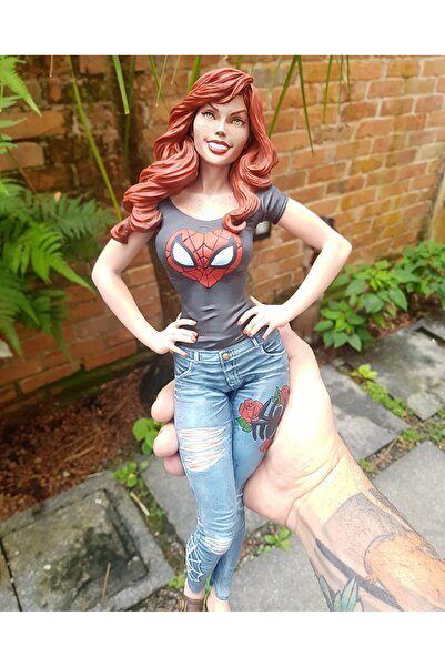 TuransoyCraft Mary Jane Keyfi Yerinde Spiderman Boyalı Figür 25 CM (BÜYÜK BOY)