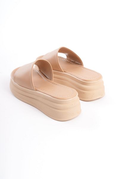 BZ Moda LIANA Flat Heels Χοντρή και Ορθοπεδική Σόλα Γυναικείες Παντόφλες TT Skin