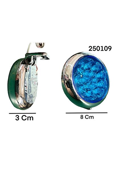 gcstore 2 Adet 12Volt Mavi Ledli Mini Oben Lamba İç dış Uyumludur 8CmX3Cm