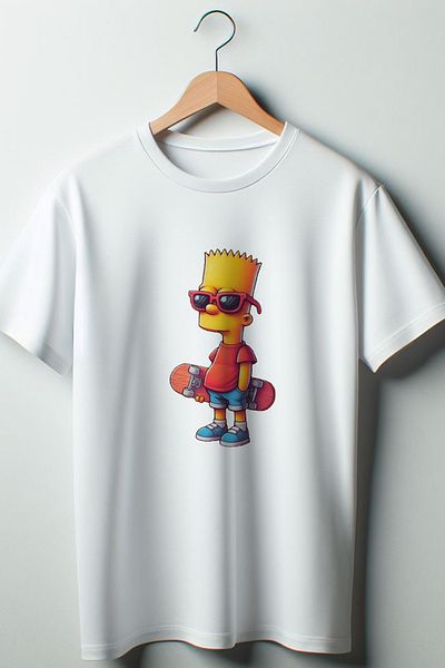 Vordevia Λευκό μπλουζάκι με στάμπα Oversize Wide Fit Unisex Crew Neck