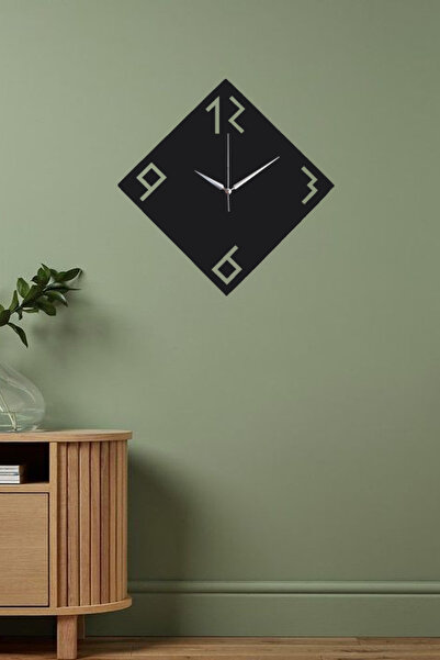 Ensa Design Ceas de perete din lemn cu colțuri simple - Ceas de perete decora...