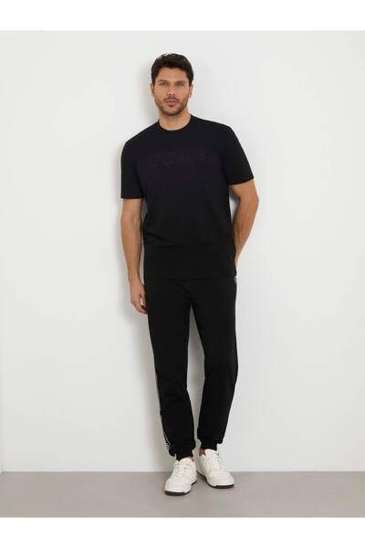 Guess Men's Logo Front T-Shirt-Black