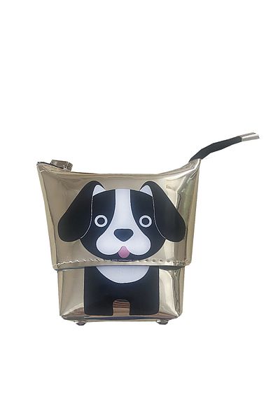 FLY COLOR Bright Hologram Patterned Leather Large and Shrinkable Pencil Case Pen Holder