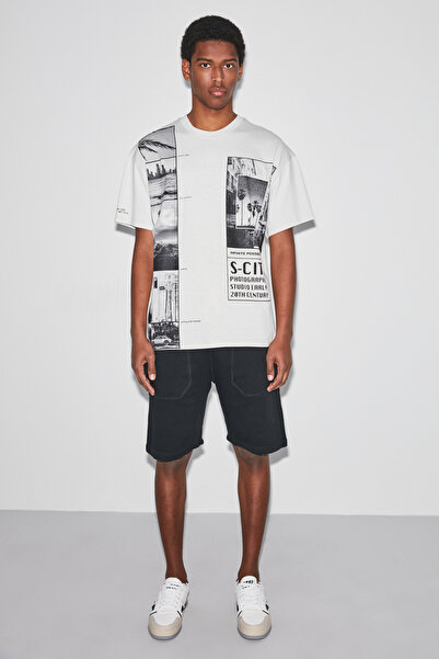 GRIMELANGE Ανδρικό μαύρο σορτς Jaxton Relaxed Fit με τσέπες στο πλάι