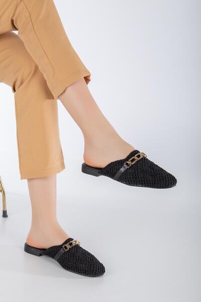 Ayakcenter Дамски пантофки „Балерина“ от слама