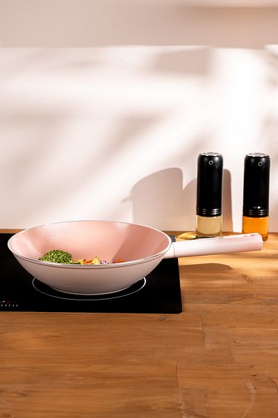 Emsan Swiss Crystal Wok Pink Pan 28 cm