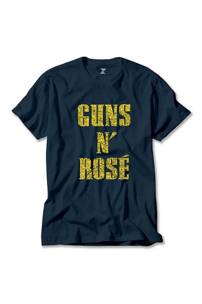 Z zepplin Μπλουζάκι Guns N Rose Text Yellow Navy Blue