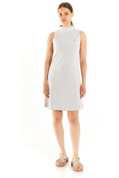 U.S. Polo Assn. Rochie tricotată pentru femei, în formă de A, în amestec modal, cu guler vertical PERLAN