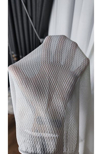 Yuka Fish Backrest Pattern Tulle Curtain 1/3 Frequent Battery Ecru Tulle Does Not Wrinkle Does Not Want Ironing Skirt with Lead