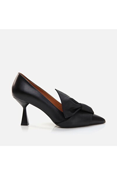 Hotiç Black Genuine Leather Women's Stiletto