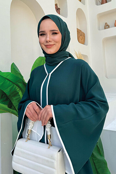 Bym Fashion Emerald Abaya 7901 - Embroidered and Waist Belted